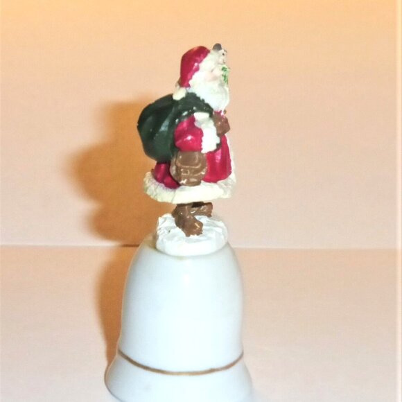 2" SANTA Thimble #12b Christmas Santa Bag Toys St. Nick Ceramic Thimble Holiday - Picture 4 of 4